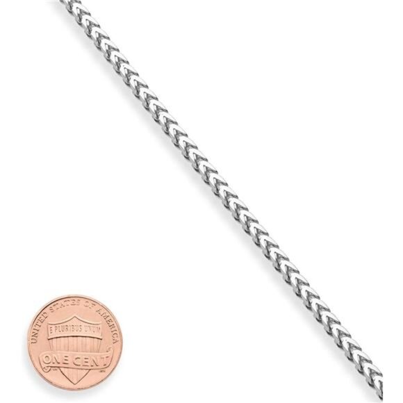 Miabella Solid 925 Sterling Silver Italian 2.5mm Franco Square Box Link Chain - Picture 2 of 7